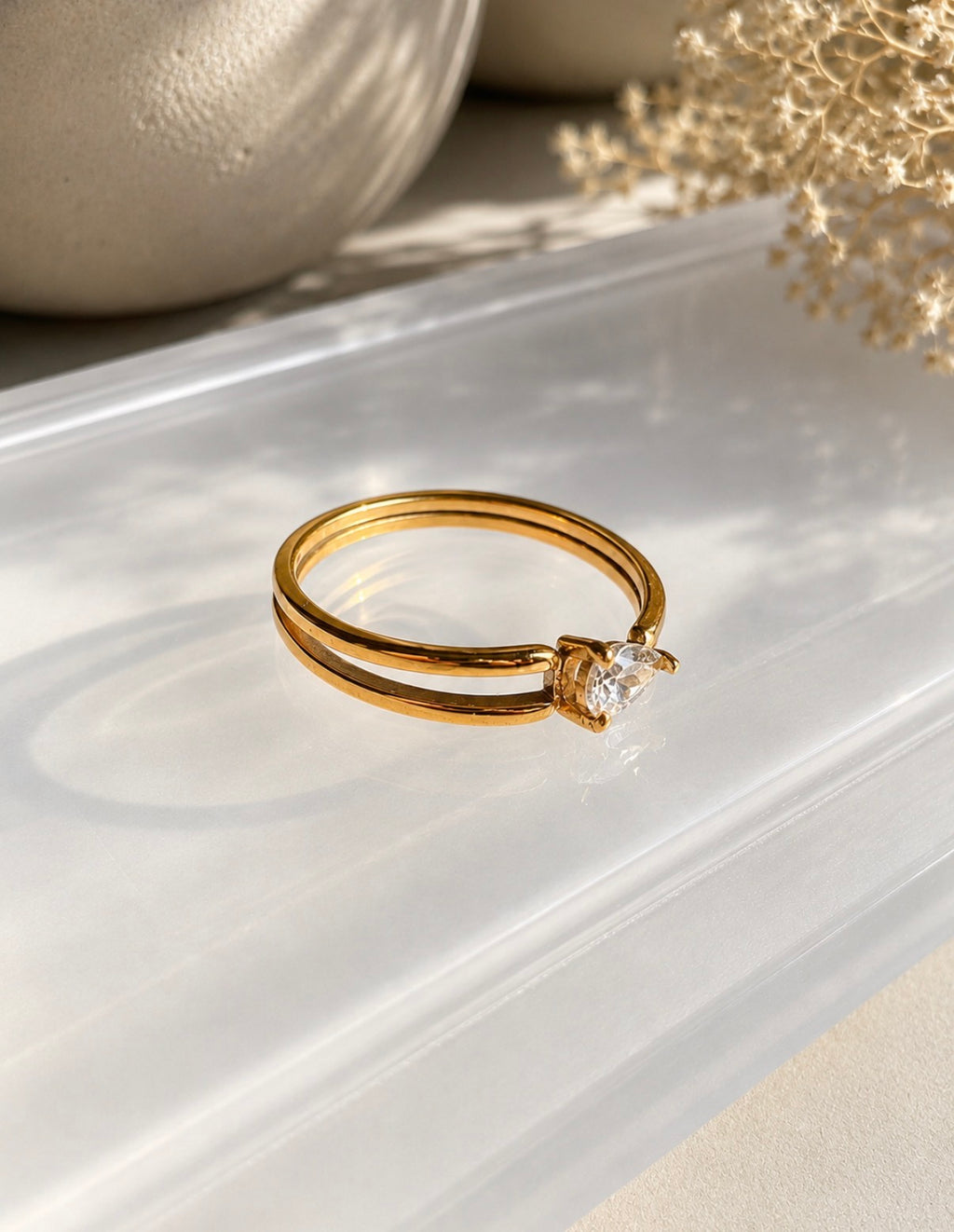 Radiant Teardrop Ring