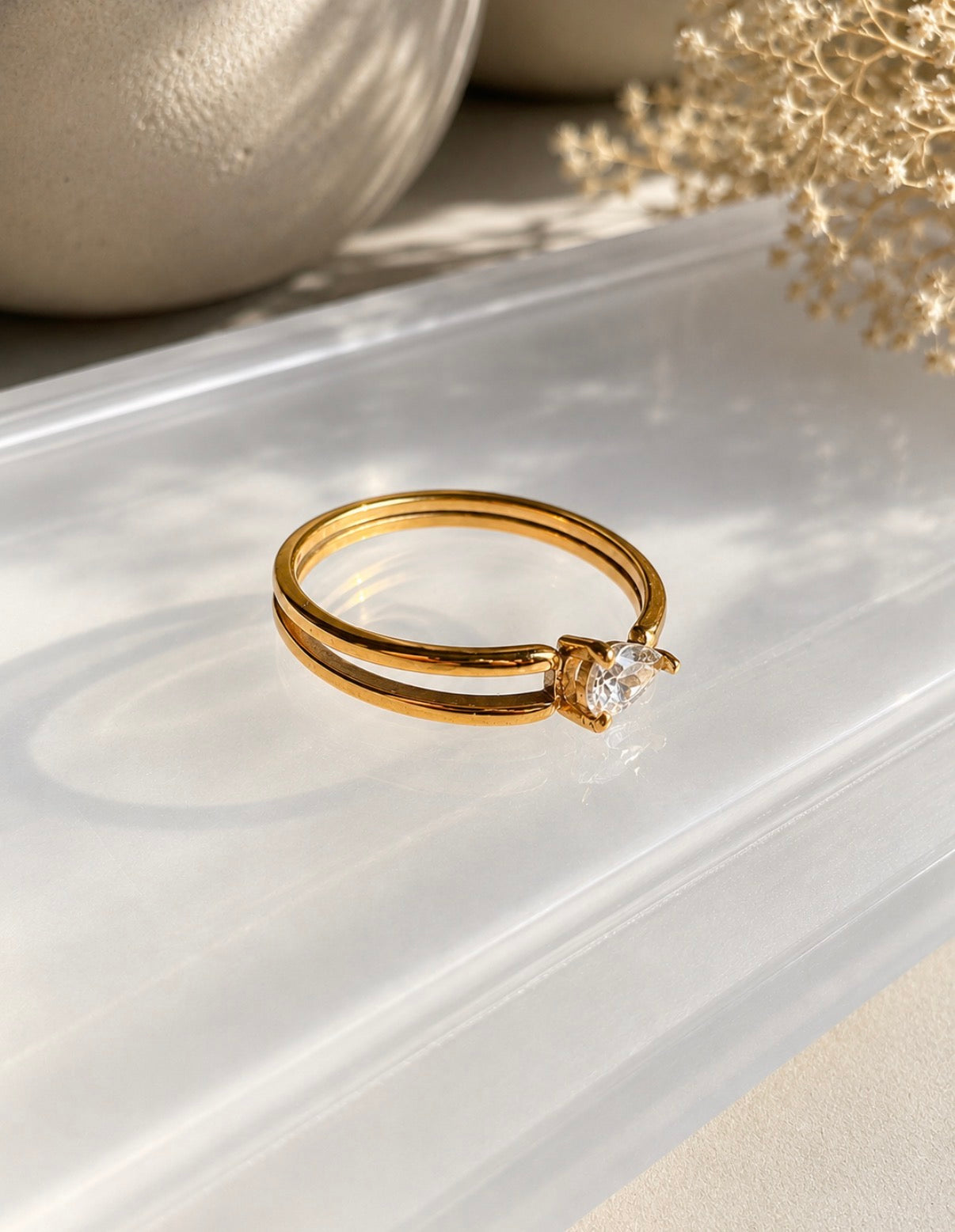 Radiant Teardrop Ring
