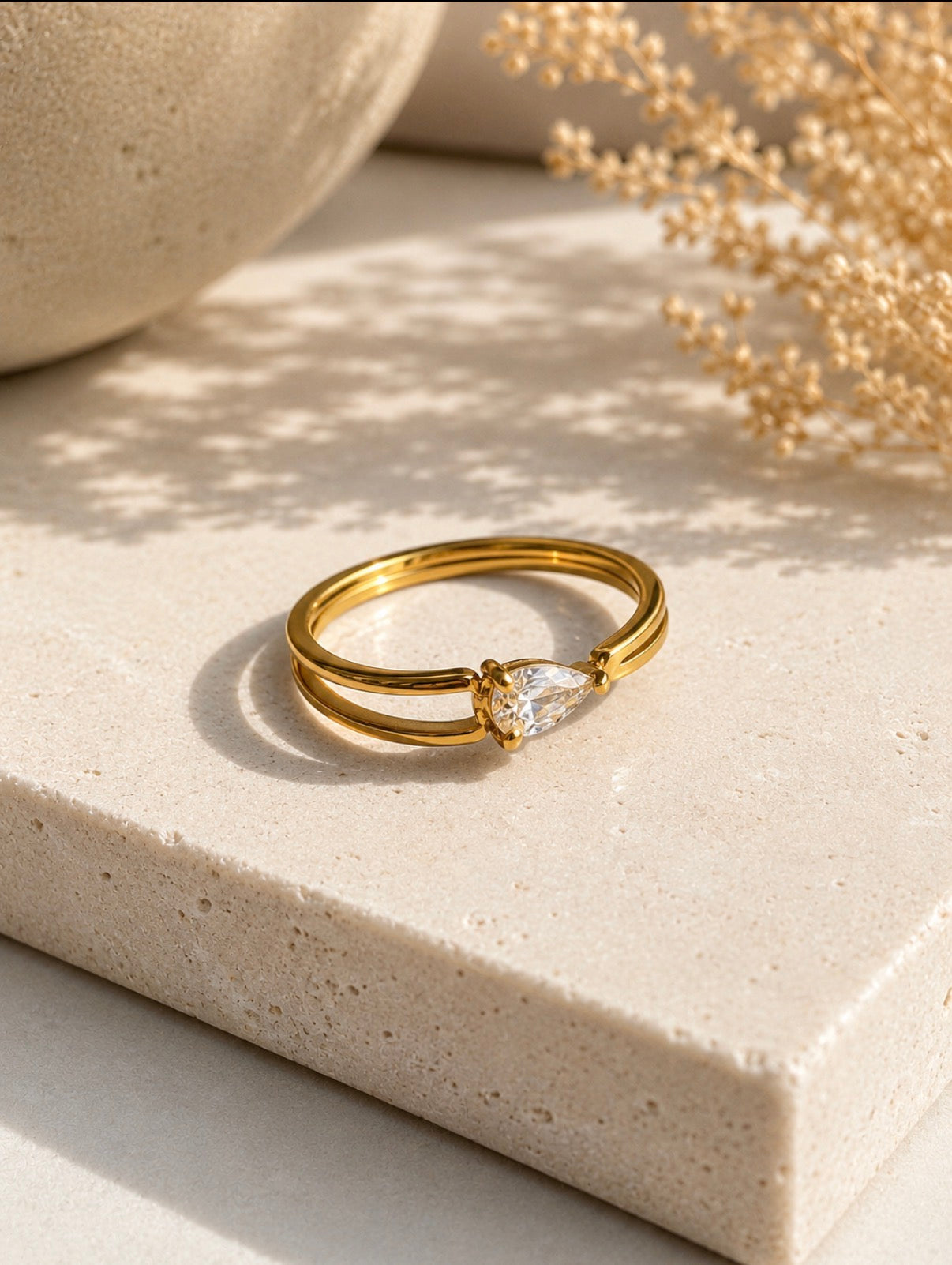 Radiant Teardrop Ring