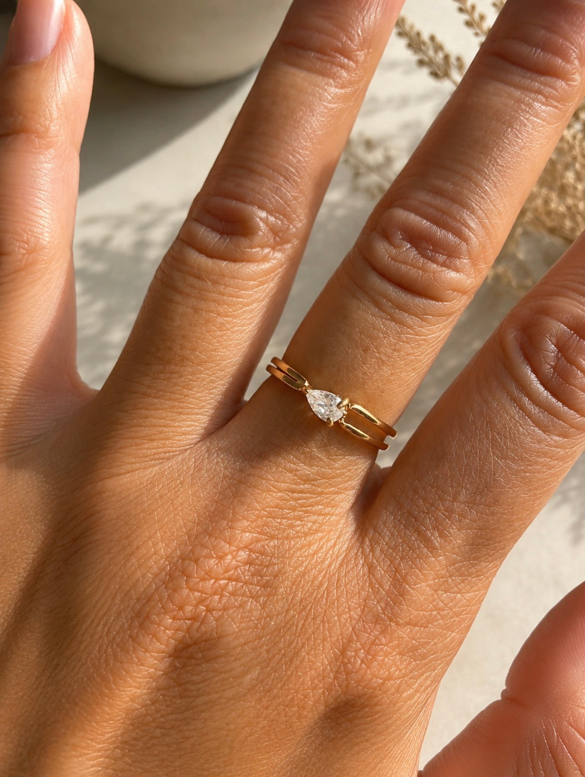Radiant Teardrop Ring