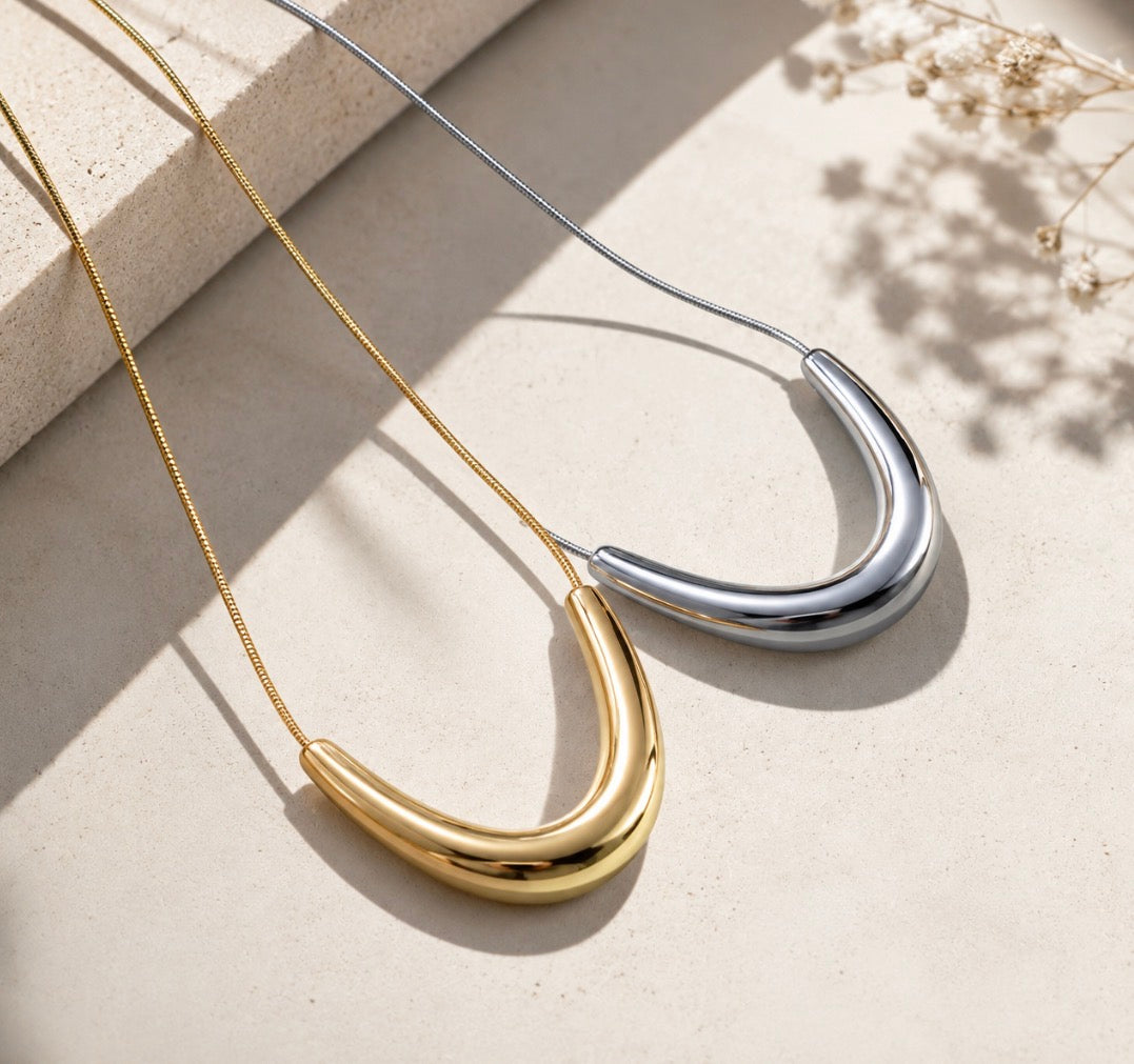 Moon Baby Necklace Silver