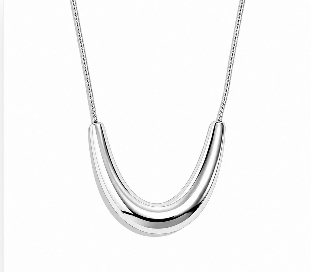 Moon Baby Necklace Silver