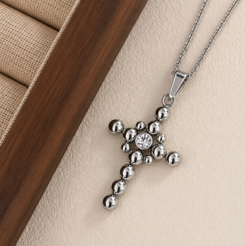 Silver Solace Cross Necklace
