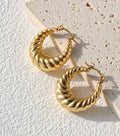 Siren Twist Hoops~Gold