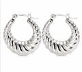 Siren Twist Hoops~Silver