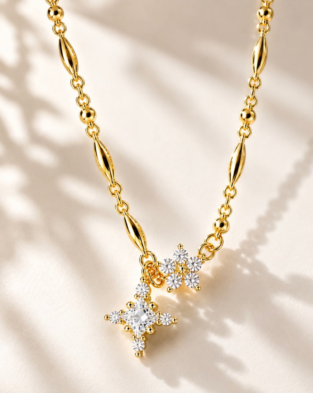 Stellar Bloom Necklace~ Clear Stones