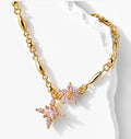 Stellar Bloom Necklace ~Pink Stones