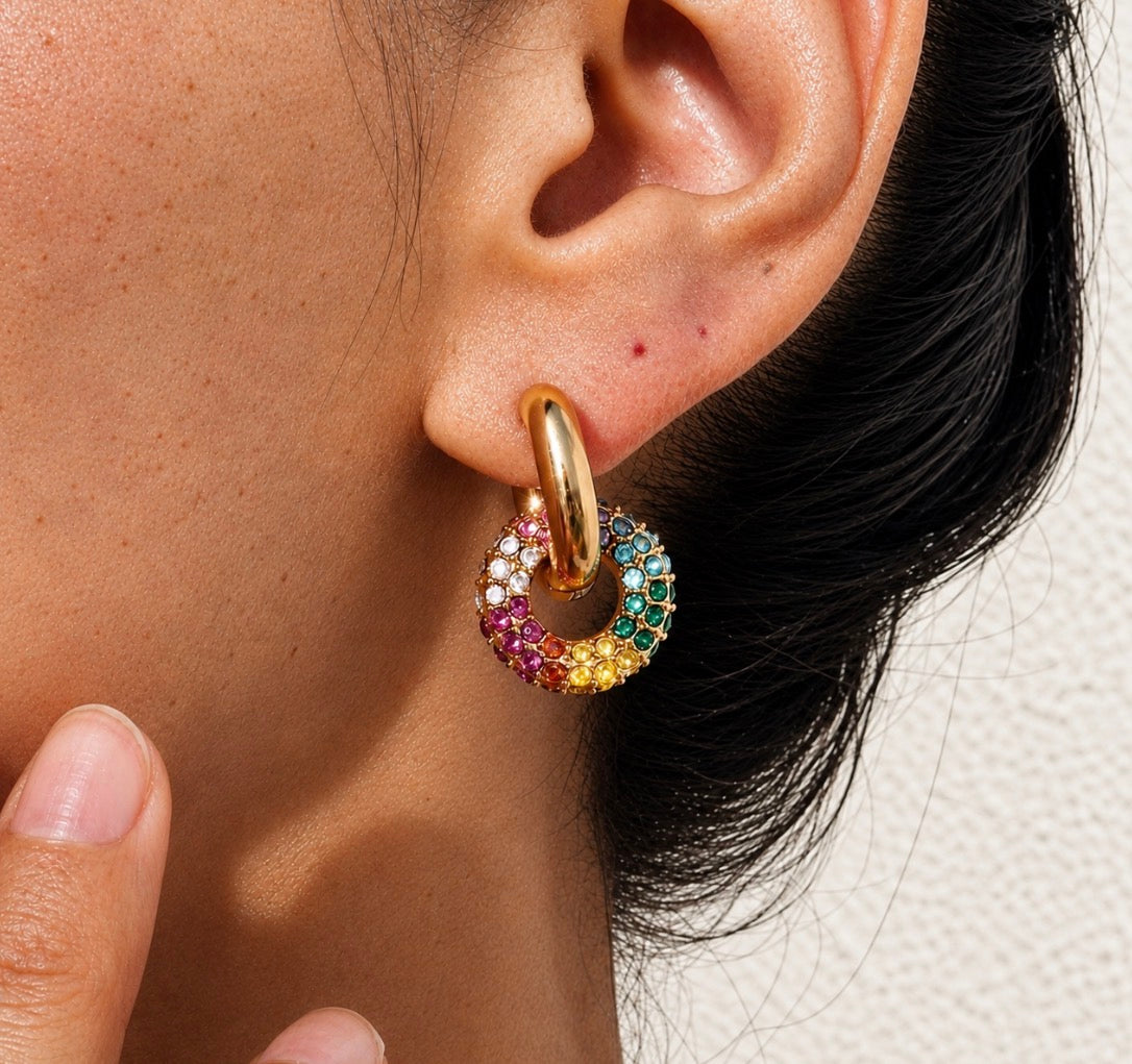 Sunset Prism Hoops