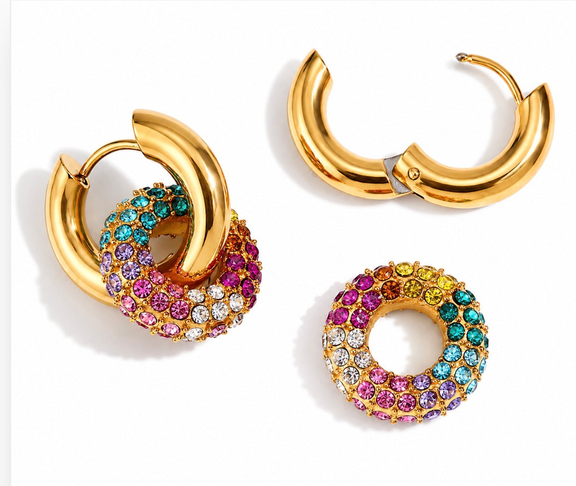 Sunset Prism Hoops